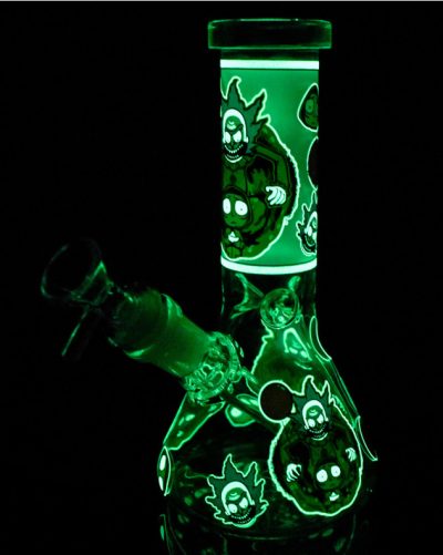 8" Rick & Morty Evil Clown Glow Mini Beaker Bong