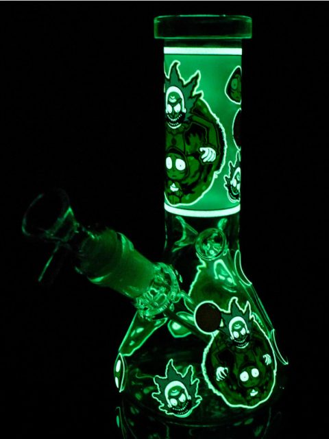 8" Rick & Morty Evil Clown Glow Mini Beaker Bong