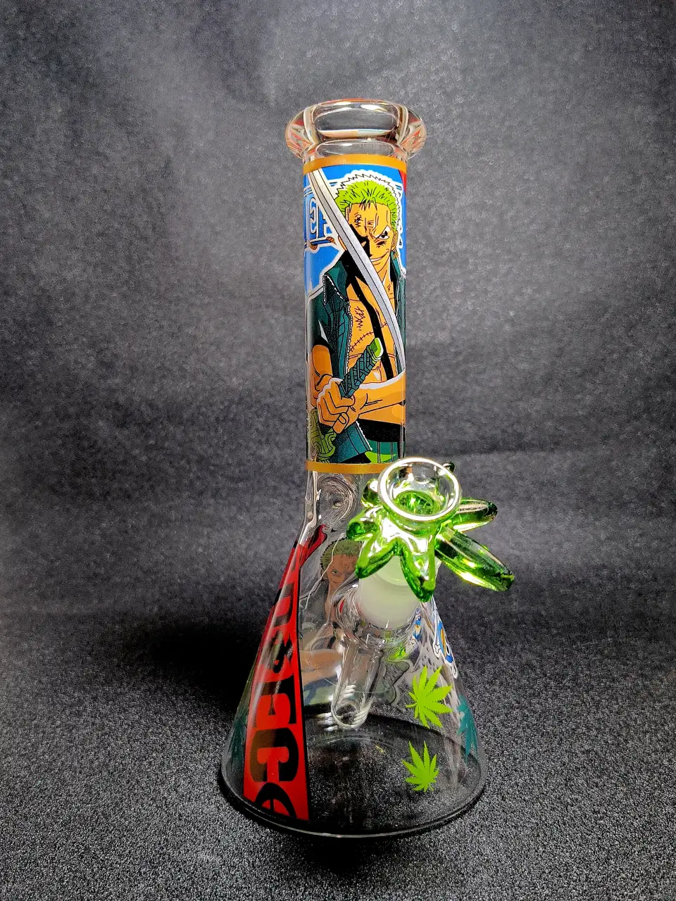 Roronoa Zoro One Piece Three-Sword Style Beaker Glass Bong