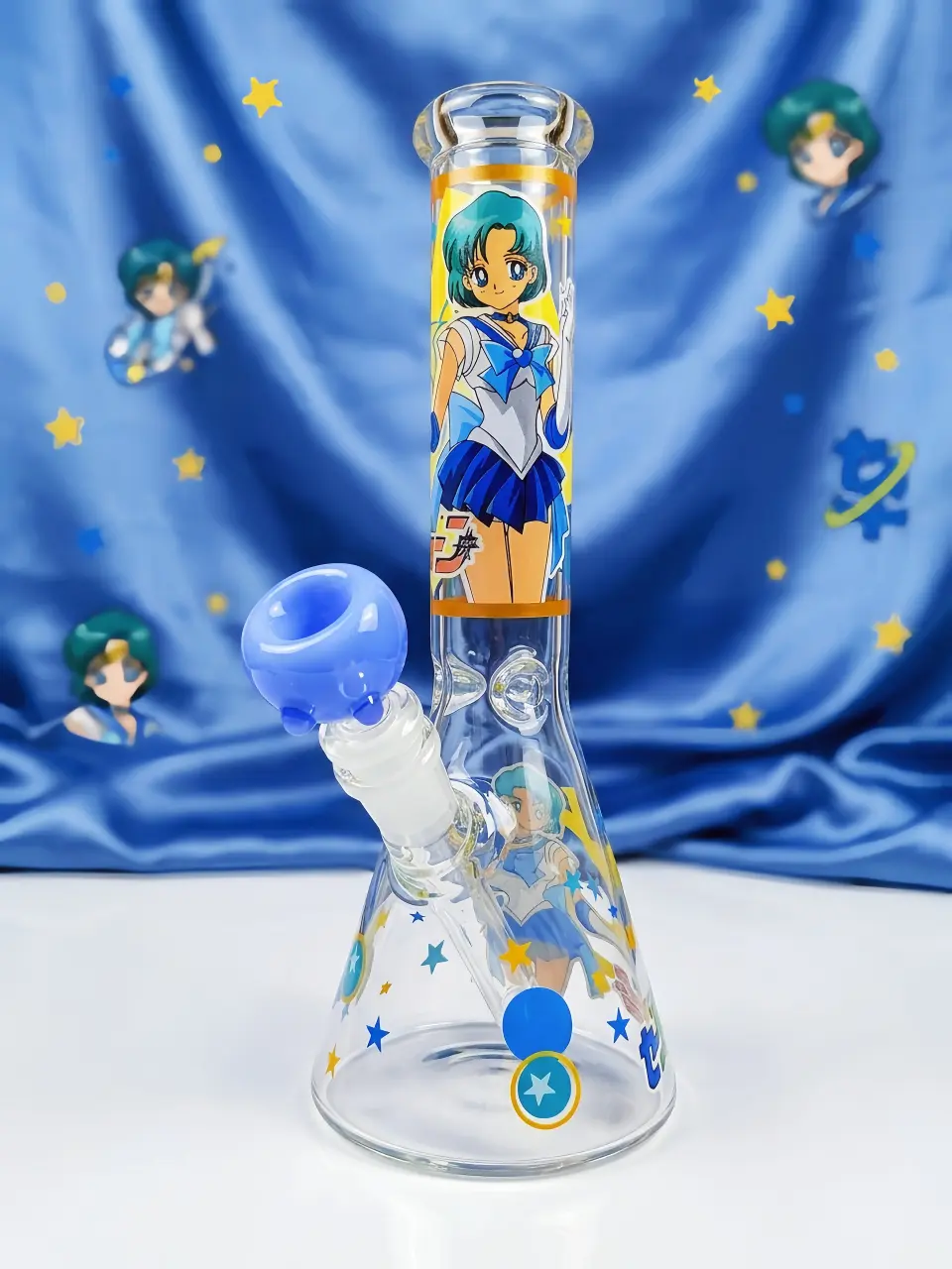Sailor Mercury Ami Mizuno Blue Glass Bong - Image 8