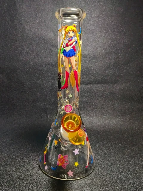 10" Sailor Moon 5 Guardians Beaker Glass Bong