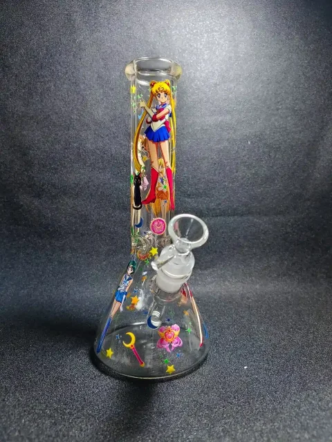 10" Sailor Moon Crystal Ice Beaker Glass Bong