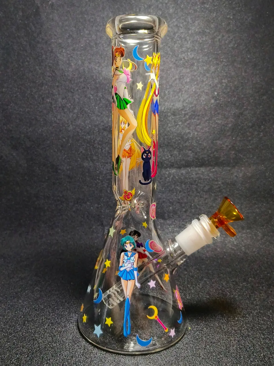 10" Sailor Moon 5 Guardians Beaker Glass Bong
