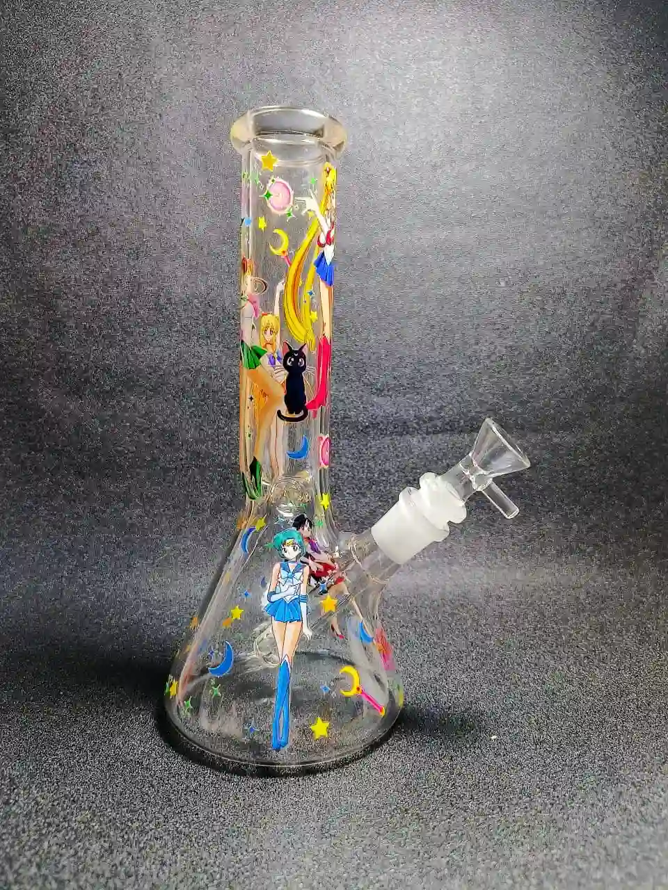 10" Sailor Moon Crystal Ice Beaker Glass Bong