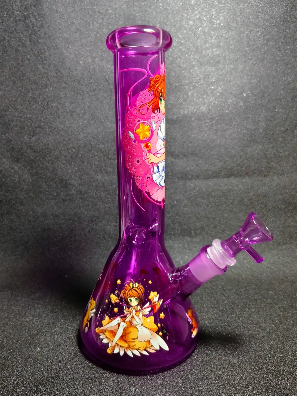10" Sakura Kinomoto Cardcaptor Sakura Magic Wand Kero Purple Beaker Glass Bong