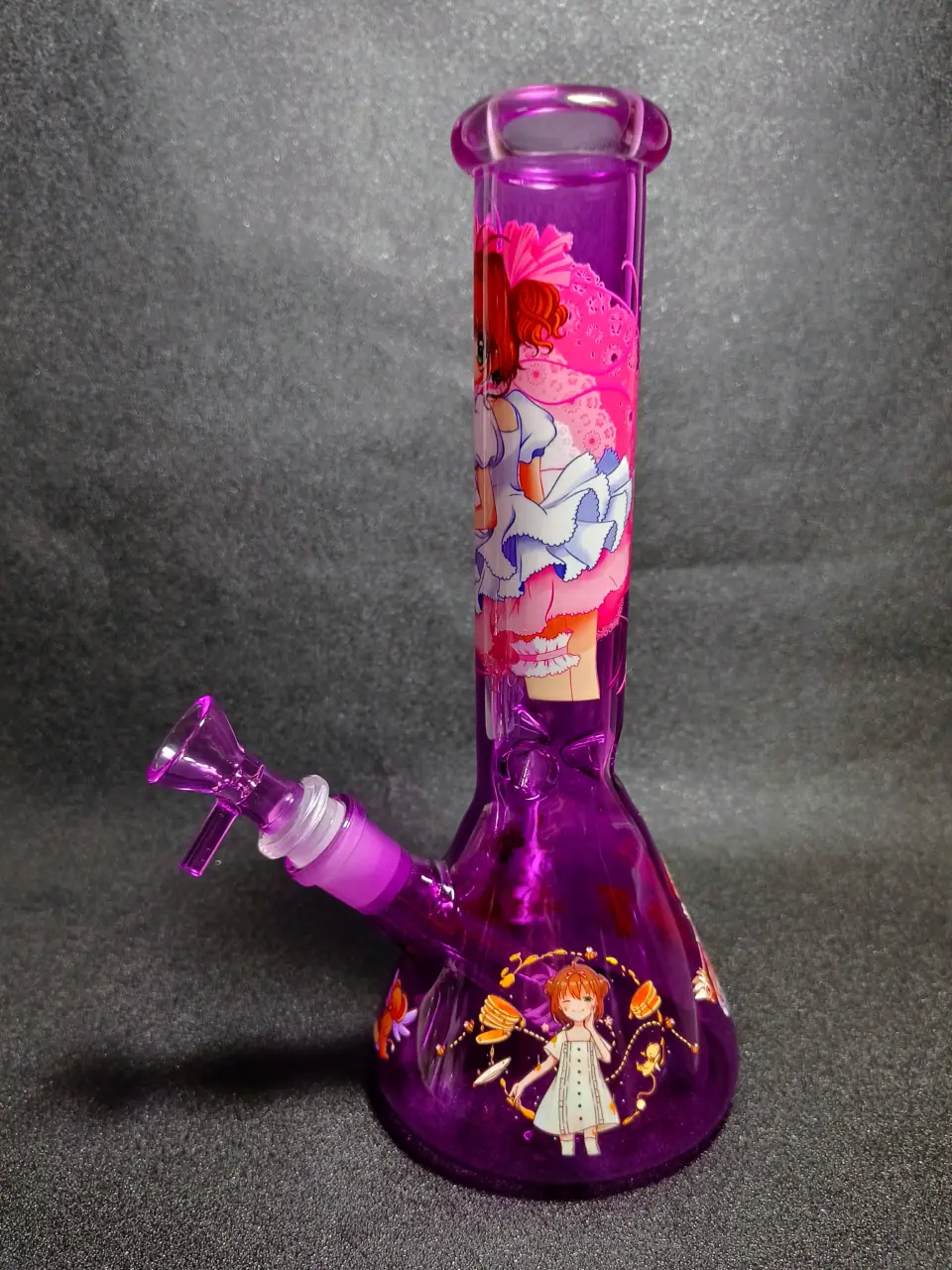 10" Sakura Kinomoto Cardcaptor Sakura Magic Wand Kero Purple Beaker Glass Bong