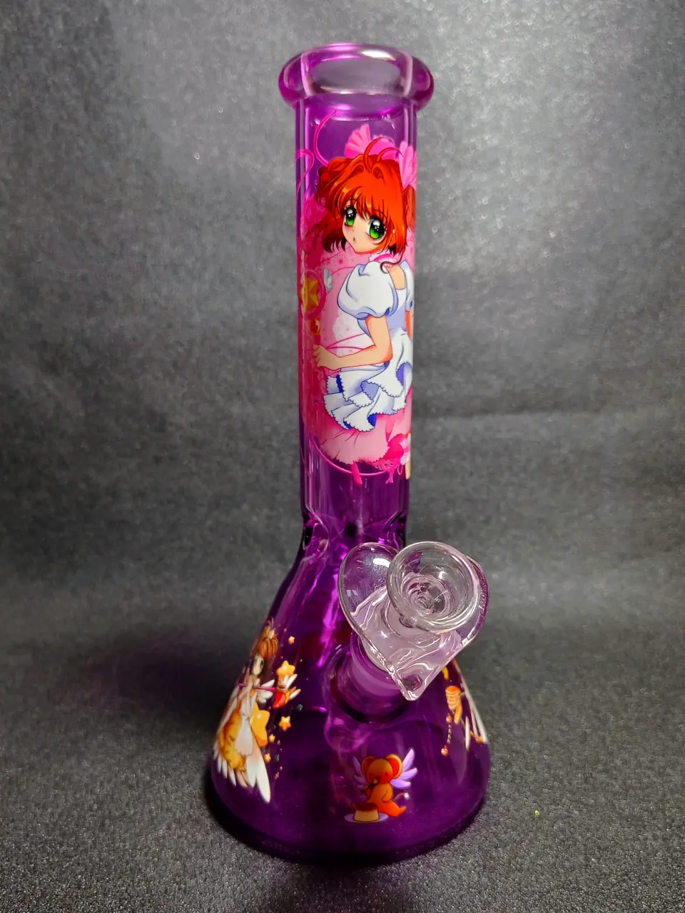 10" Sakura Kinomoto Cardcaptor Sakura Magic Wand Kero Purple Beaker Glass Bong