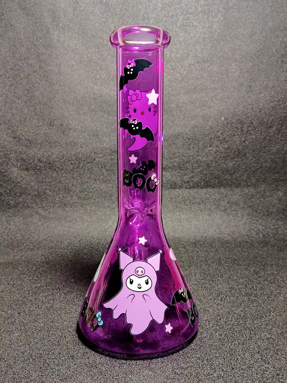 Sanrio All-Stars Halloween Ghost Hello Kitty Kuromi Cinnamoroll Purple Beaker Glass Bong