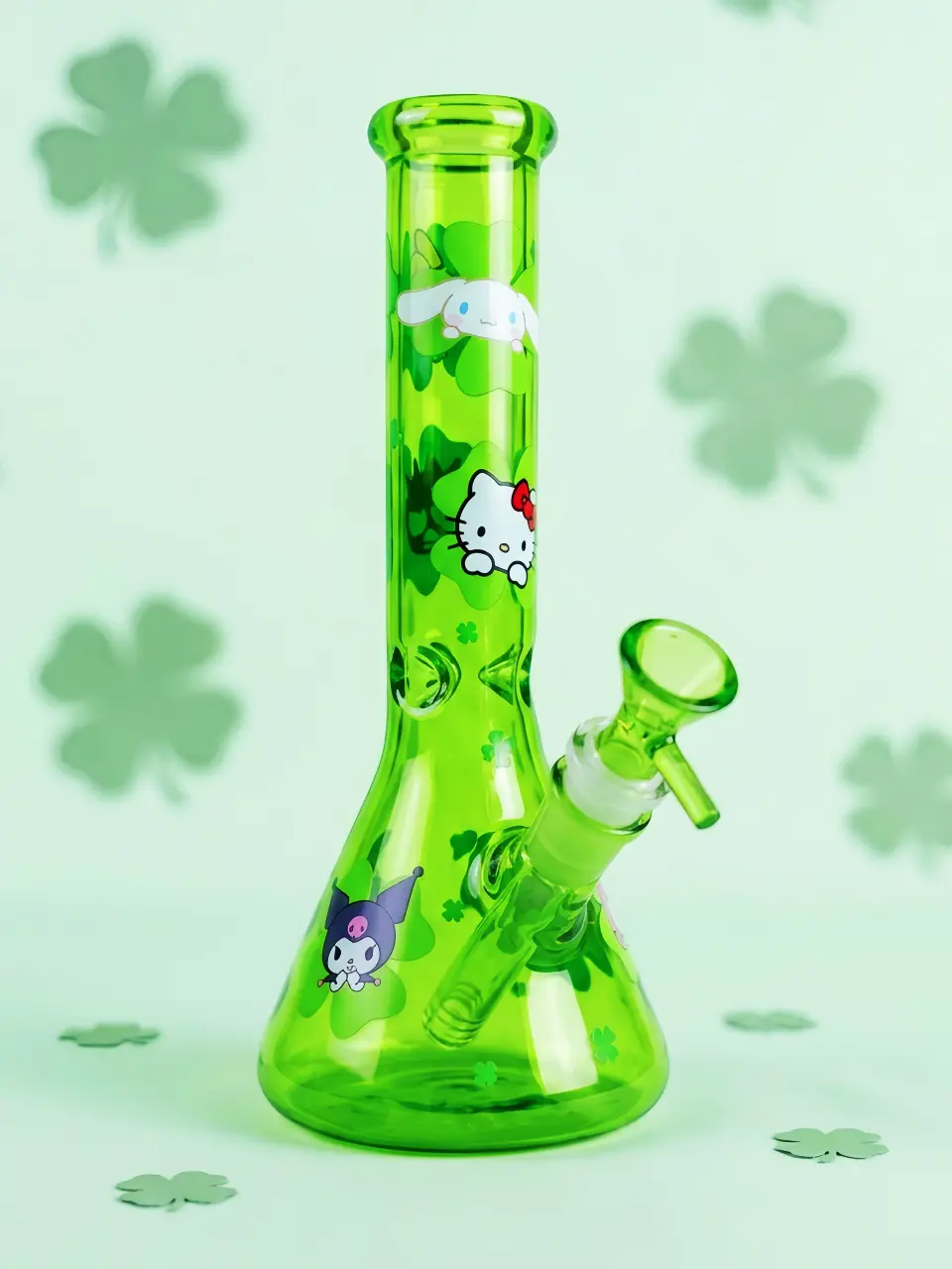 Sanrio Lucky Clover Green Glass Beaker Bong