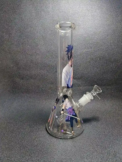 10″ Sasuke Uchiha Lightning Awakening Naruto Beaker Glass Bong 10" Sasuke Uchiha Lightning Awakening Naruto Beaker Glass Bong