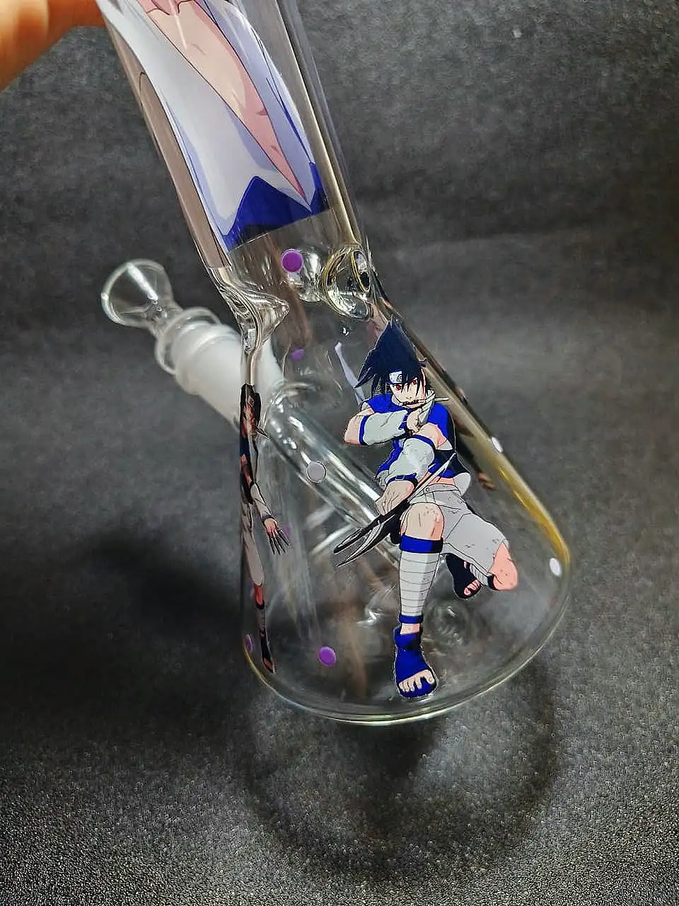10" Sasuke Uchiha Lightning Awakening Naruto Beaker Glass Bong
