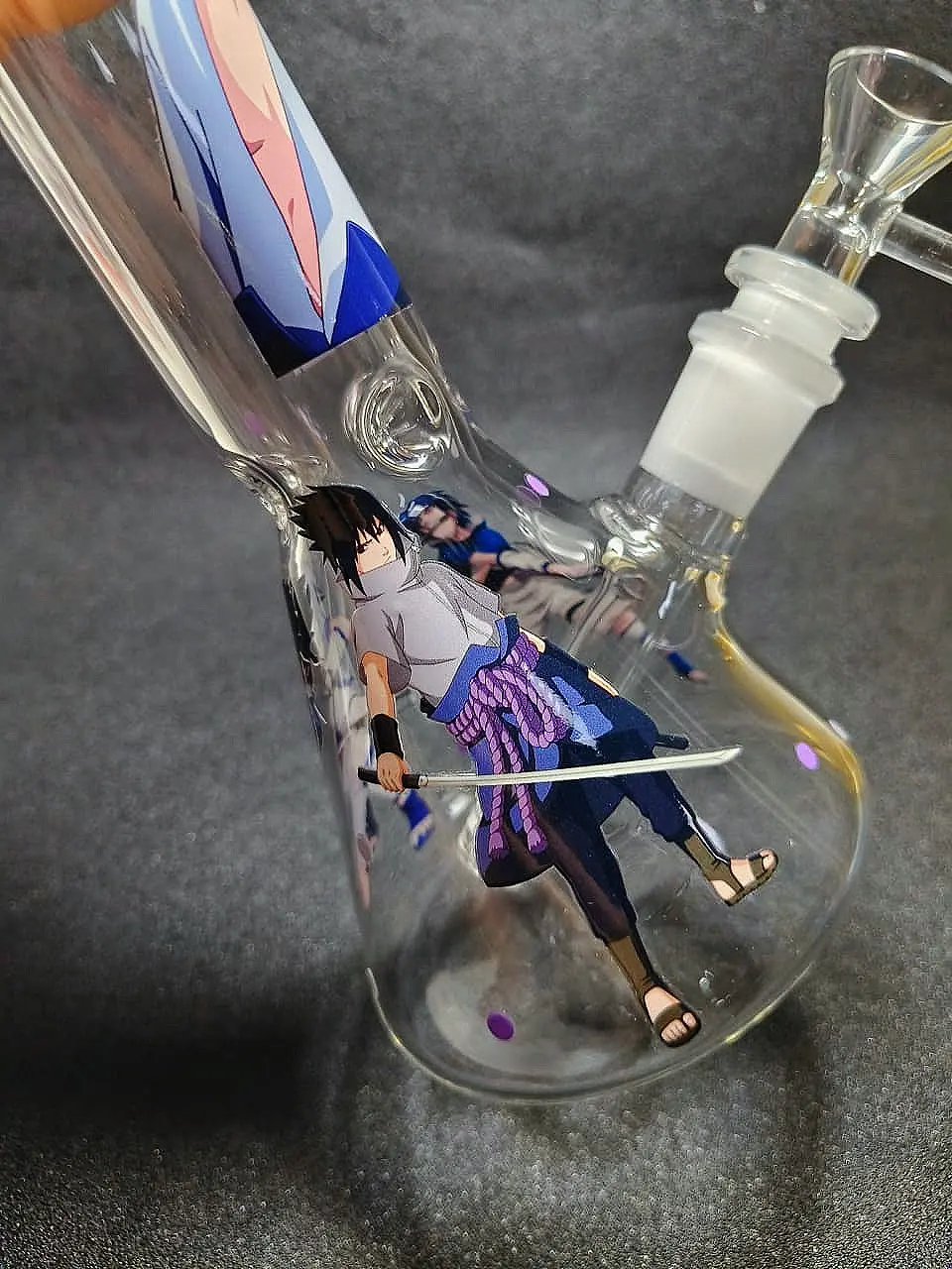 10" Sasuke Uchiha Lightning Awakening Naruto Beaker Glass Bong