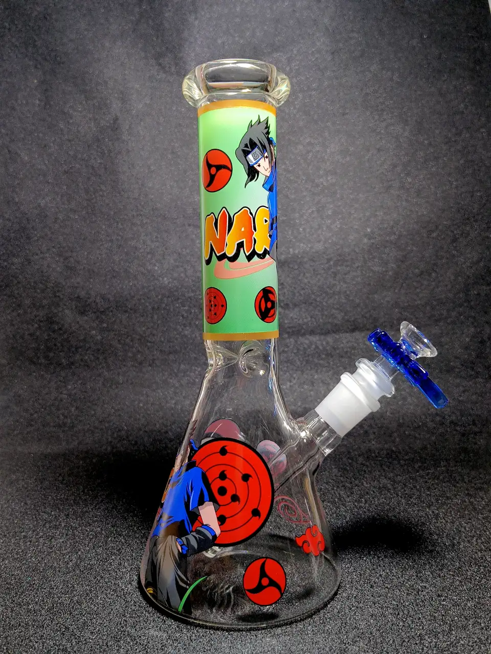 Sasuke Uchiha Sharingan Naruto Akatsuki Beaker Glass Bong