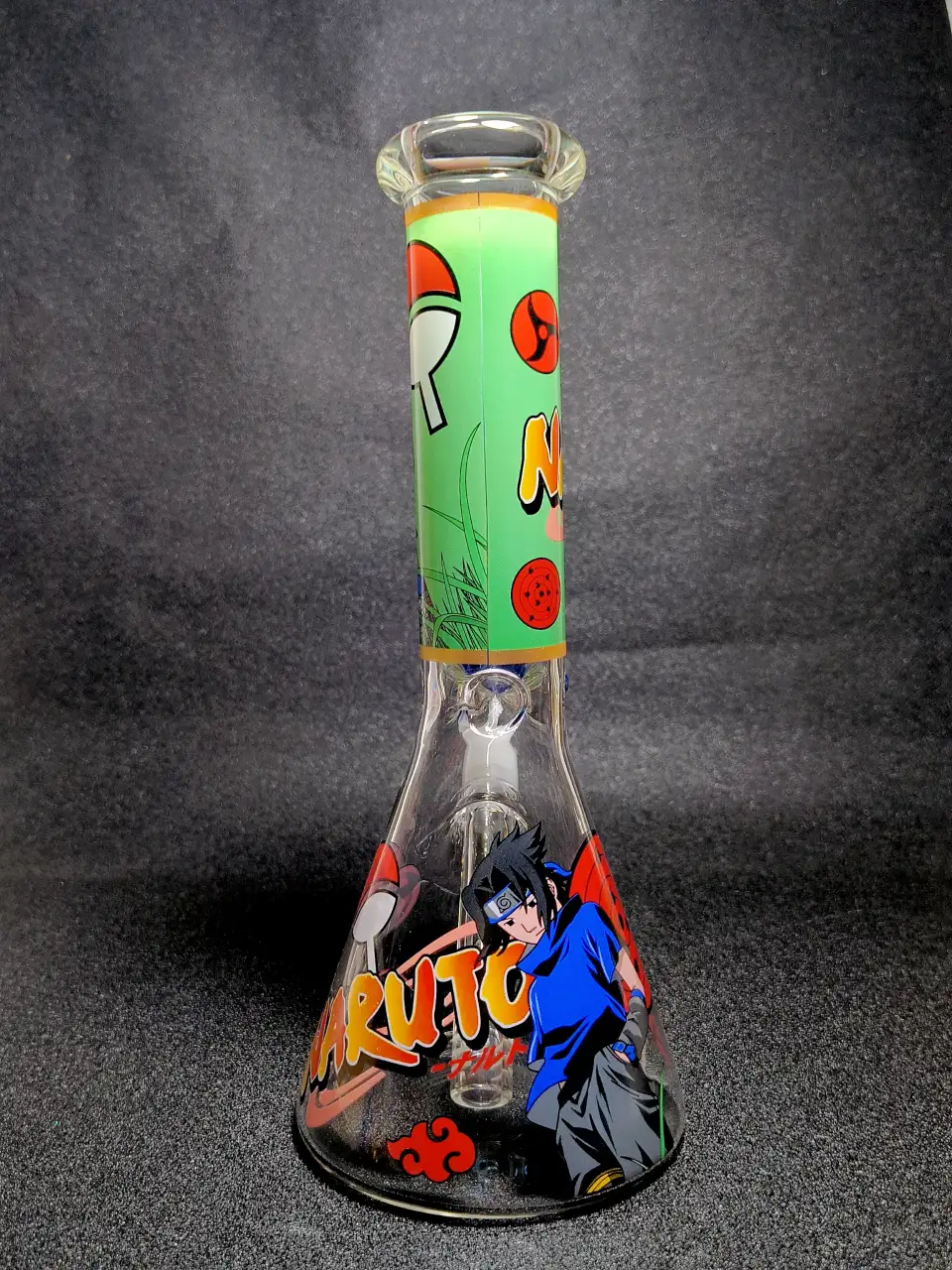 Sasuke Uchiha Sharingan Naruto Akatsuki Beaker Glass Bong