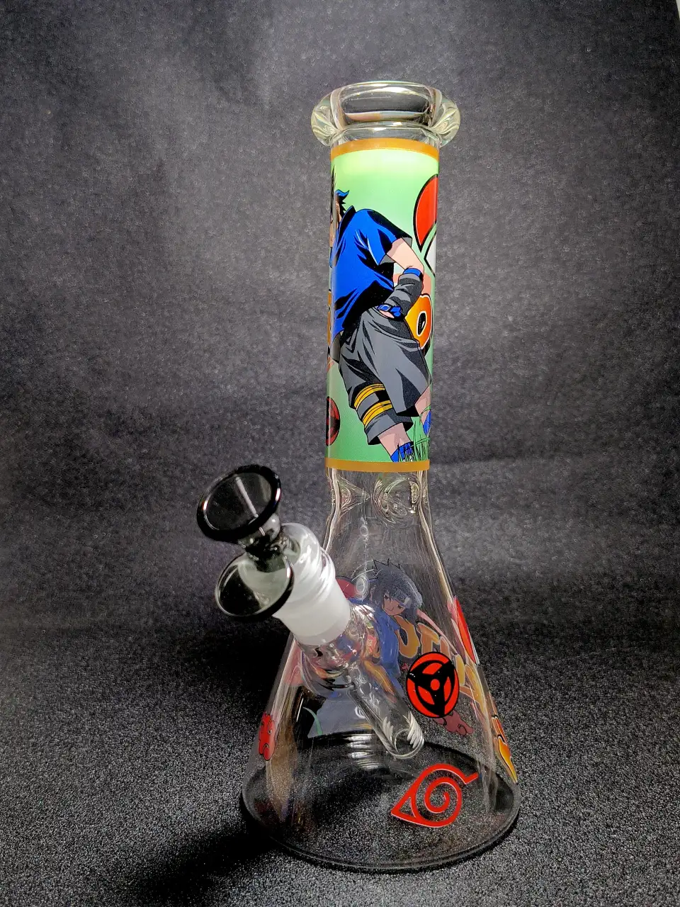 Sasuke Uchiha Sharingan Naruto Akatsuki Beaker Glass Bong