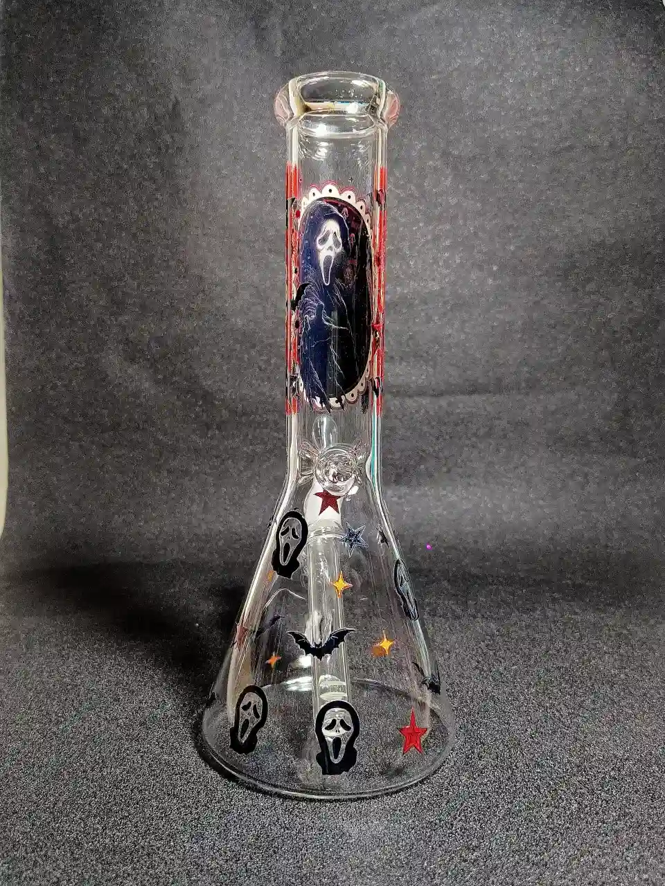Scream Ghostface Night Horror Beaker Glass Bong