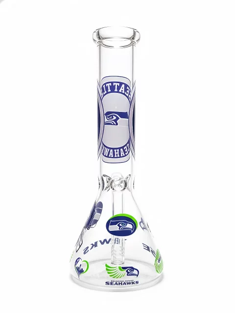 10″ Seattle Seahawks Beaker Glass Bong 10" Seattle Seahawks Beaker Glass Bong