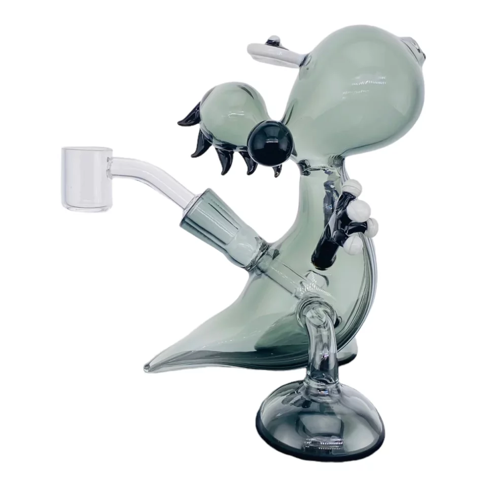 6" Shadow Black Yoshi Dab Rig/Bubbler