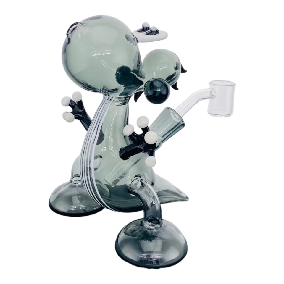 6" Shadow Black Yoshi Dab Rig/Bubbler