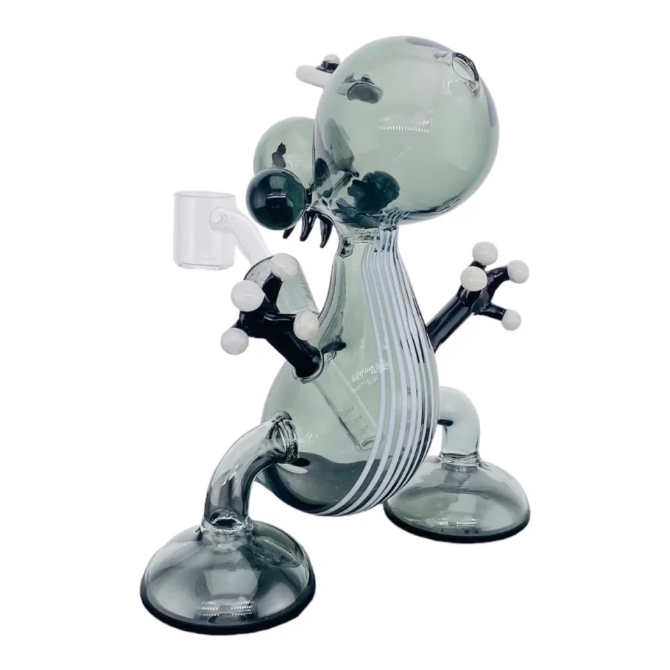 6" Shadow Black Yoshi Dab Rig/Bubbler