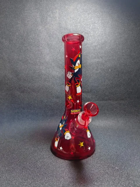 10" Shadow the Hedgehog Red Beaker Glass Bong