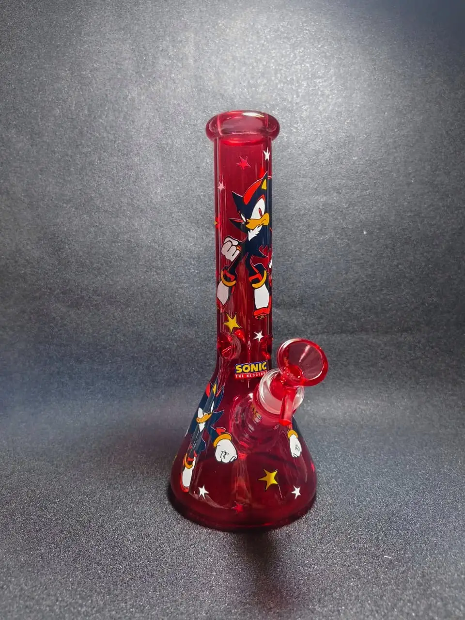 10" Shadow the Hedgehog Red Beaker Glass Bong