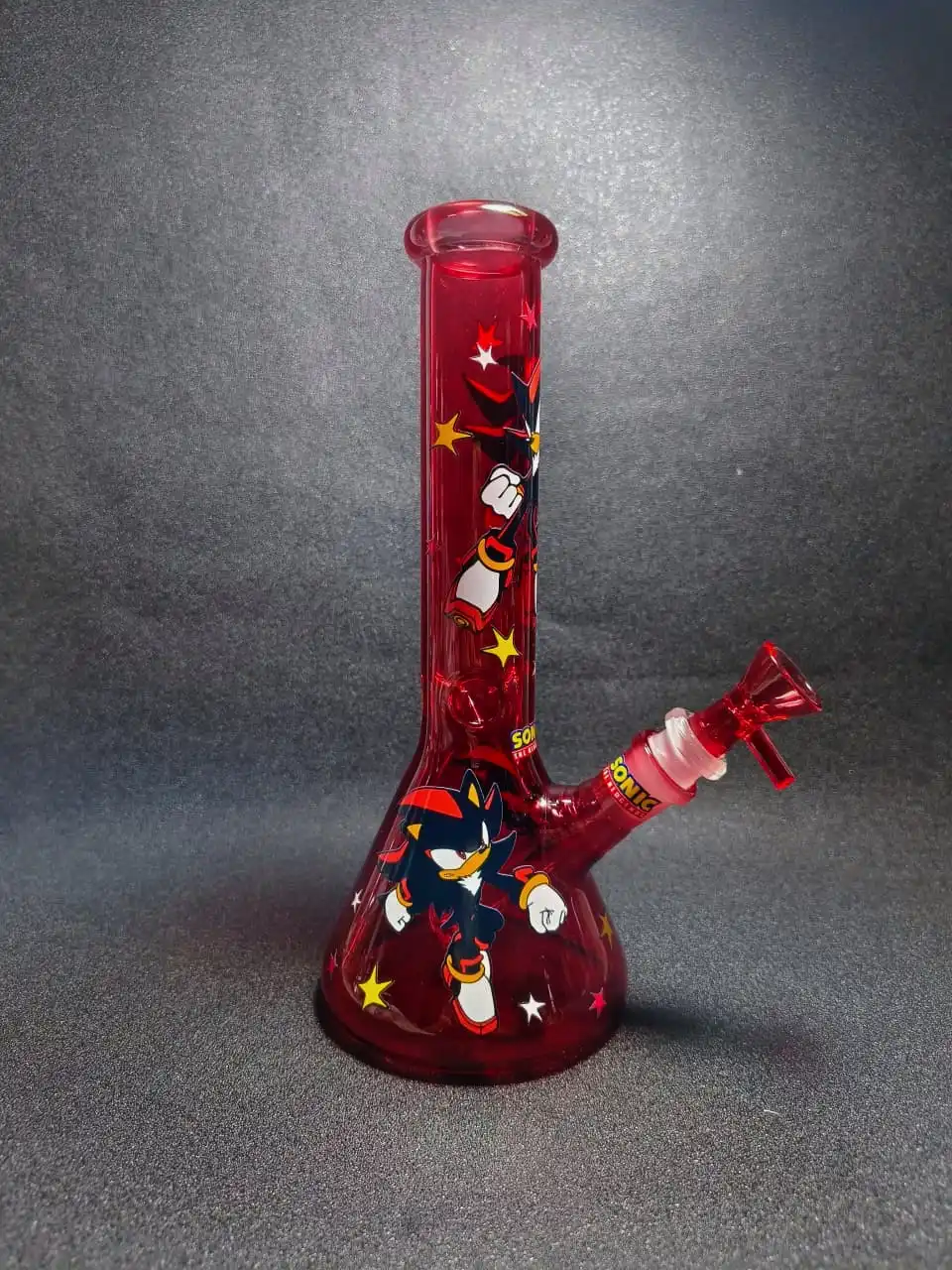 10" Shadow the Hedgehog Red Beaker Glass Bong