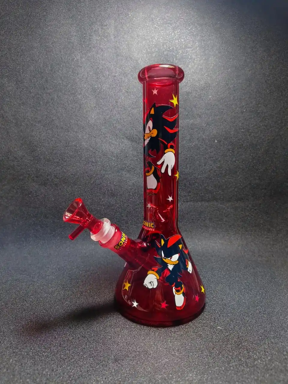 10" Shadow the Hedgehog Red Beaker Glass Bong