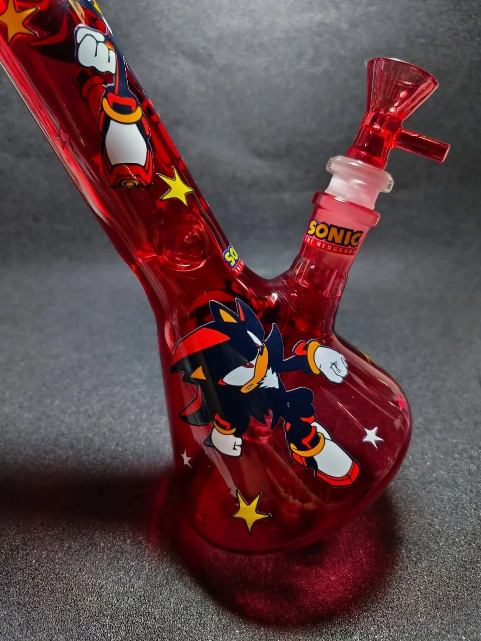 10" Shadow the Hedgehog Red Beaker Glass Bong