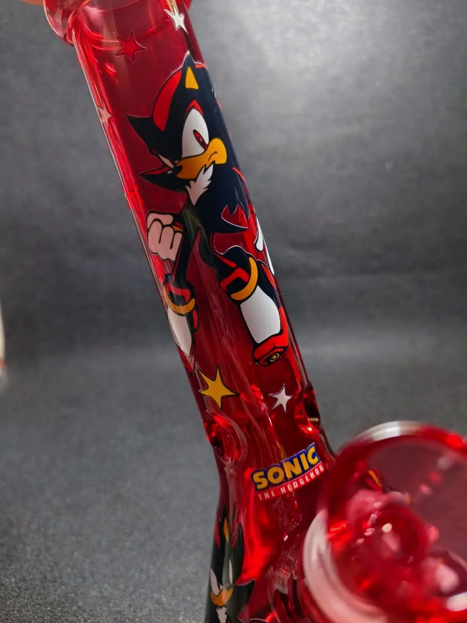 10" Shadow the Hedgehog Red Beaker Glass Bong