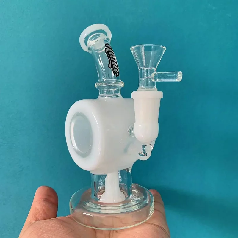 6.5" Showerhead to Tron Disc White Mini Water Pipe