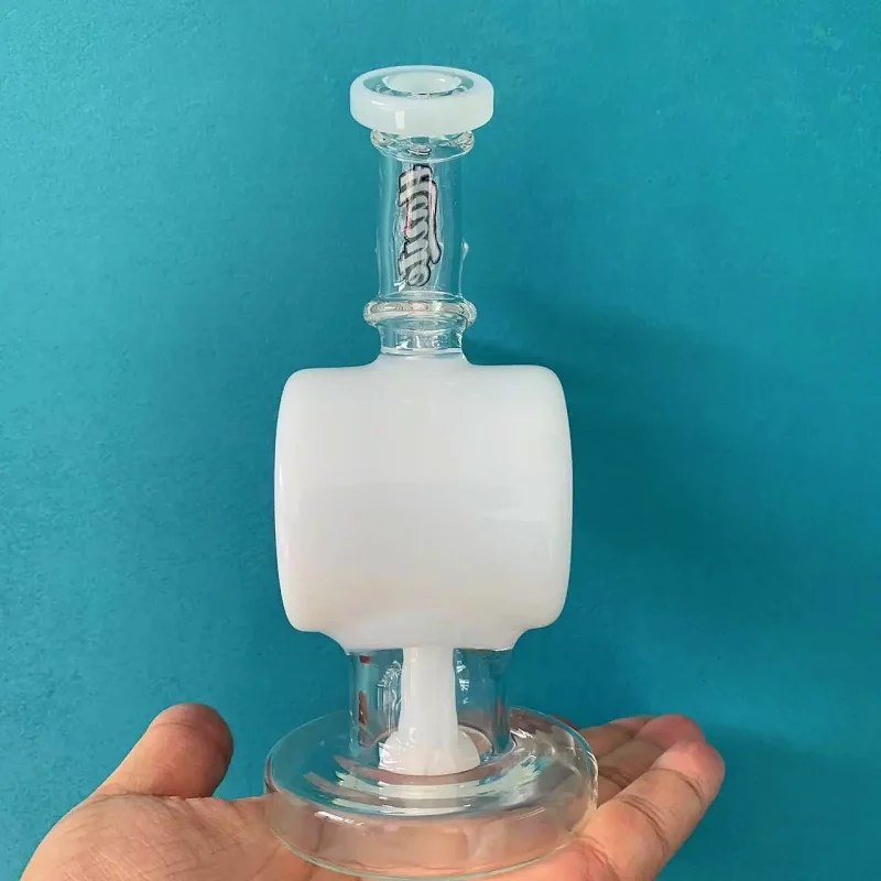 6.5" Showerhead to Tron Disc White Mini Water Pipe