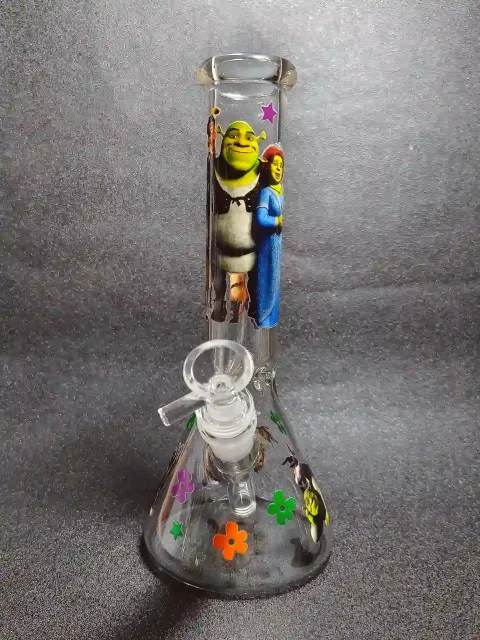 Shrek & Fiona Fantasy Theme Beaker Glass Bong