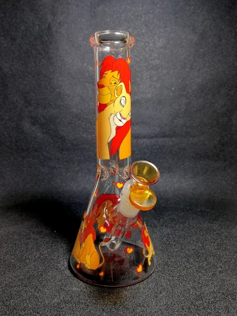 10" Simba & Nala The Lion King Romantic Sunset Beaker Glass Bong