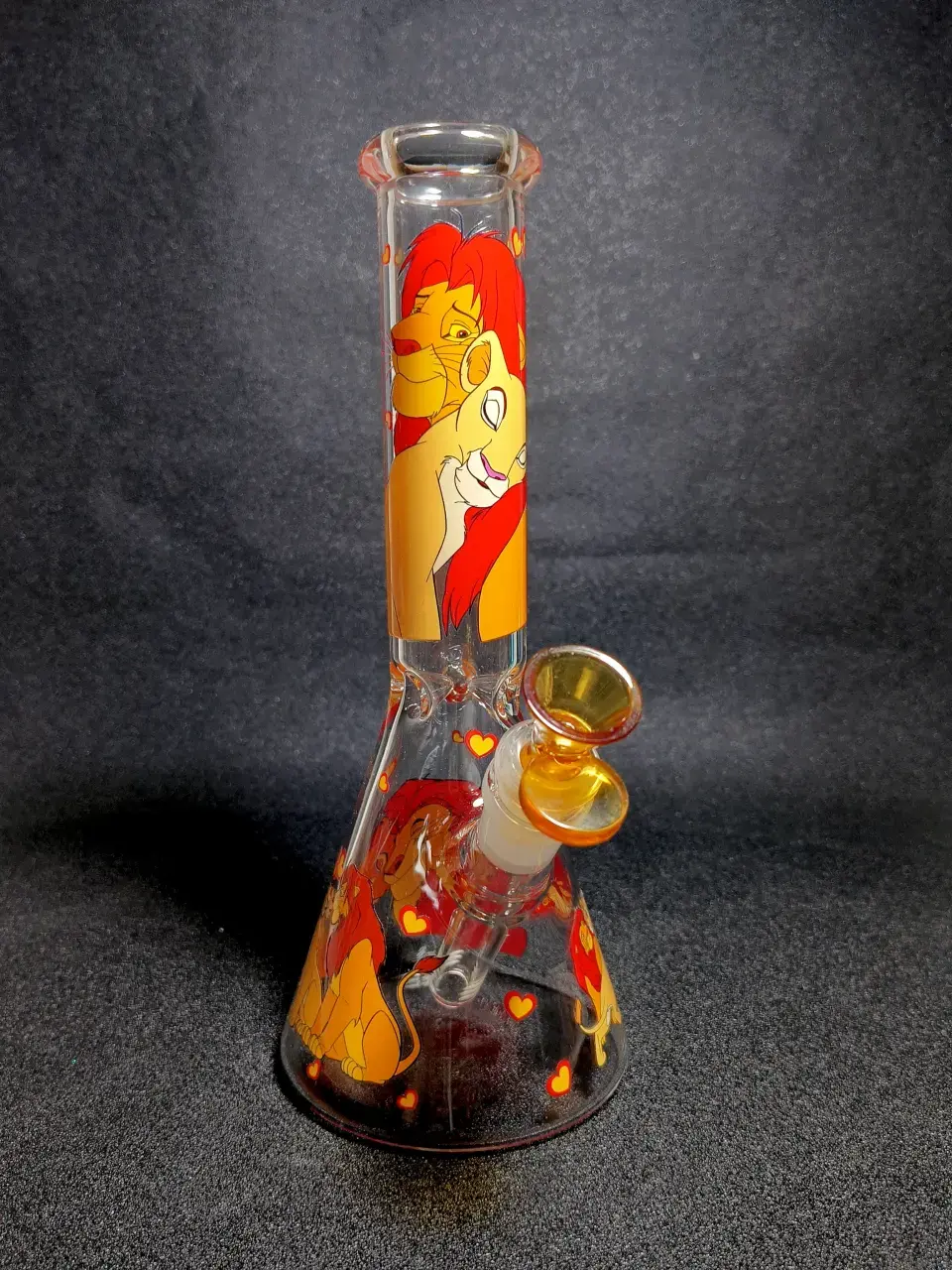 10" Simba & Nala The Lion King Romantic Sunset Beaker Glass Bong