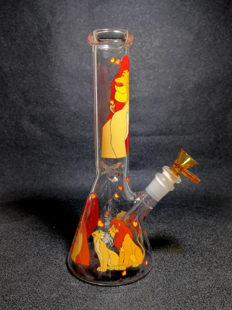 10″ Simba & Nala The Lion King Romantic Sunset Beaker Glass Bong 10" Simba & Nala The Lion King Romantic Sunset Beaker Glass Bong