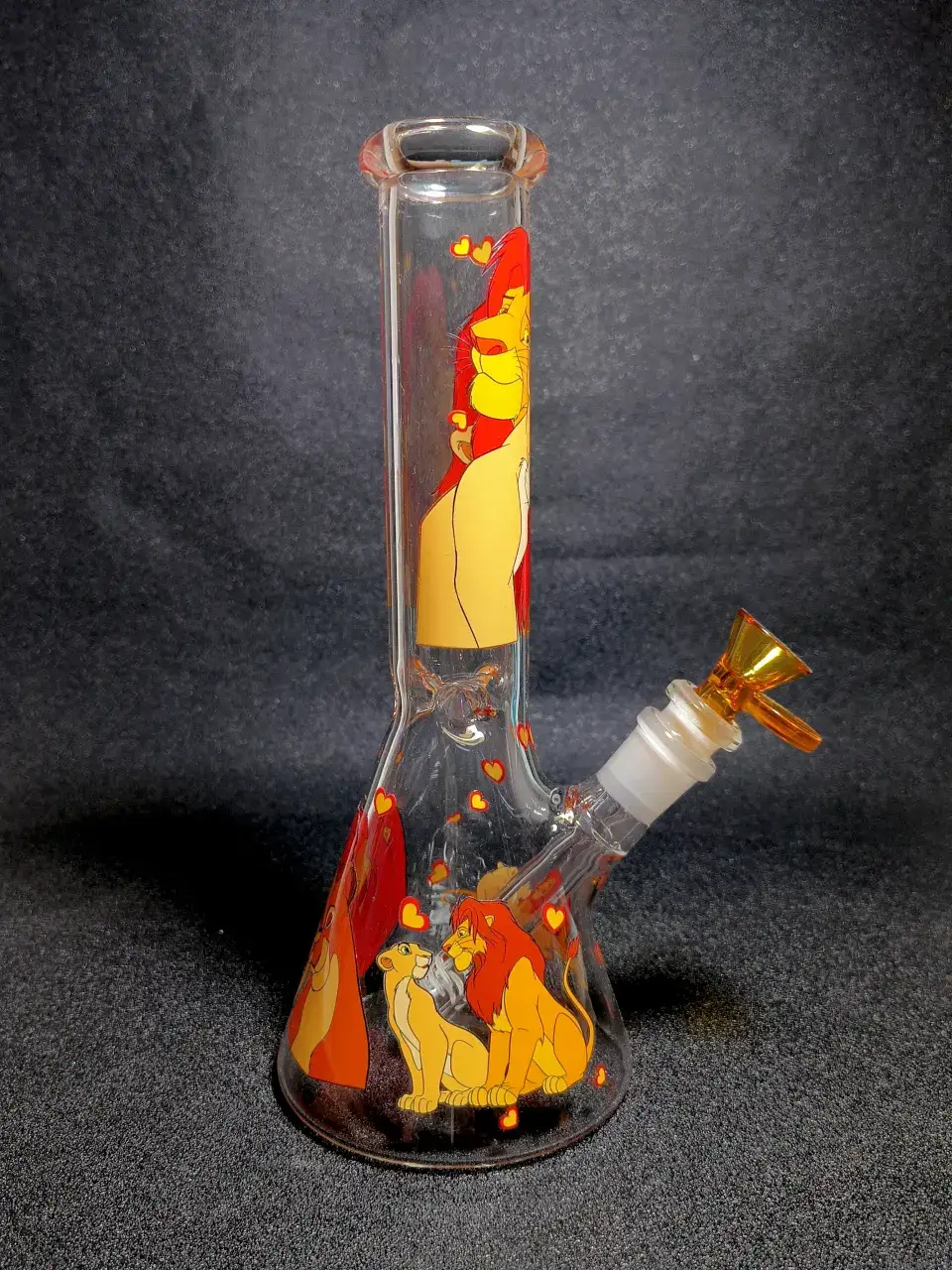 10" Simba & Nala The Lion King Romantic Sunset Beaker Glass Bong
