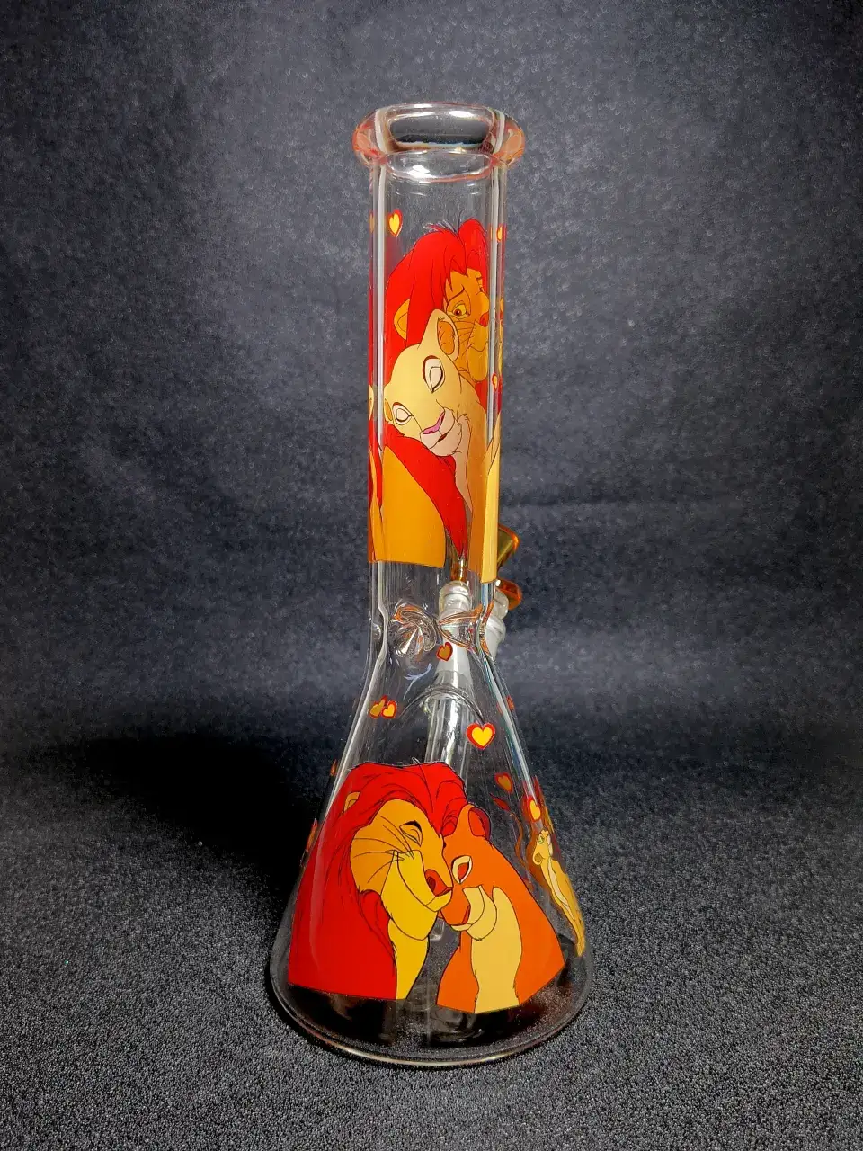 10" Simba & Nala The Lion King Romantic Sunset Beaker Glass Bong
