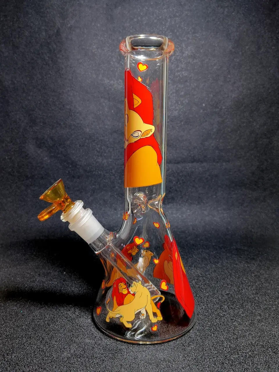 10" Simba & Nala The Lion King Romantic Sunset Beaker Glass Bong