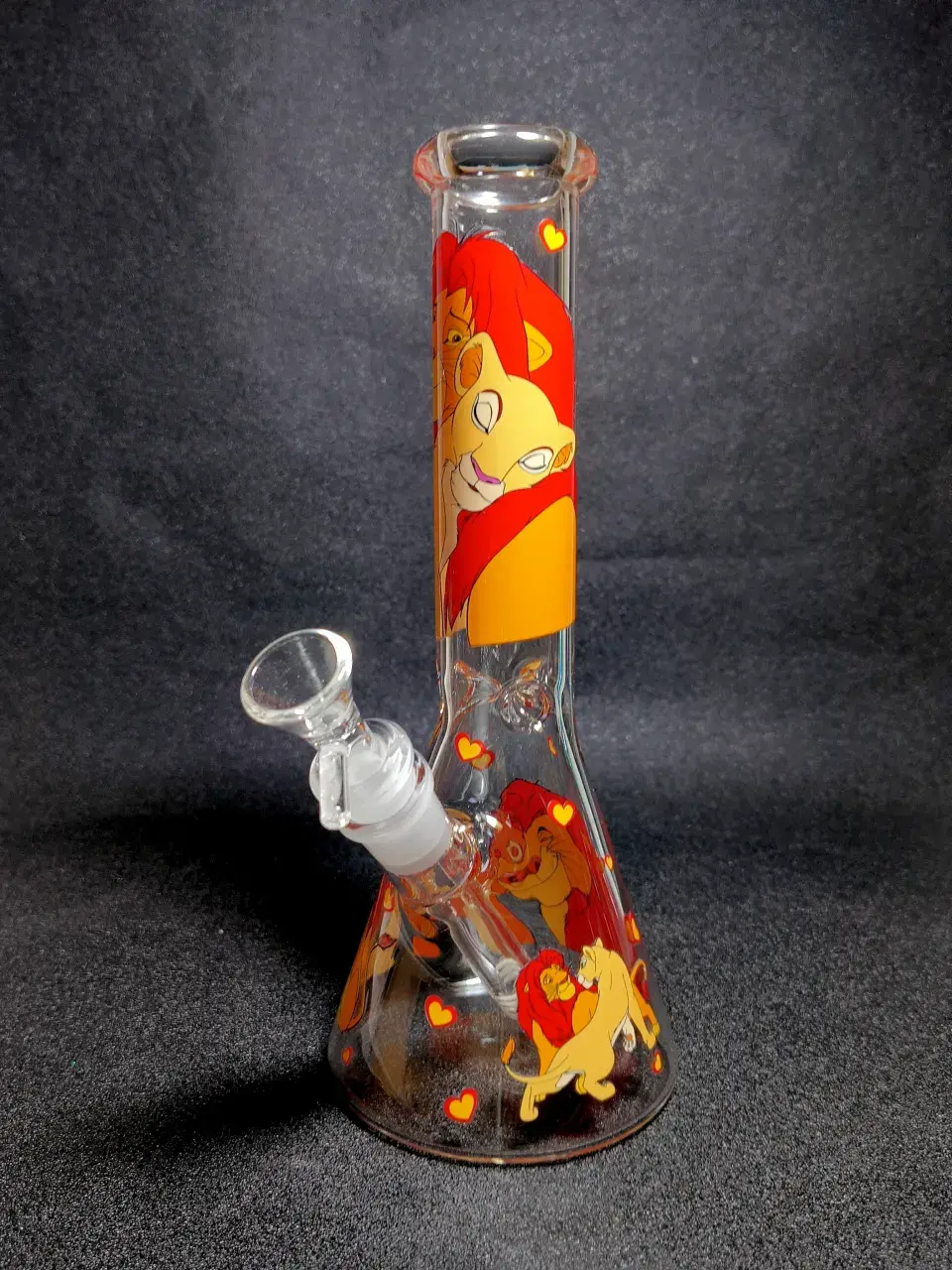 10" Simba & Nala The Lion King Romantic Sunset Beaker Glass Bong