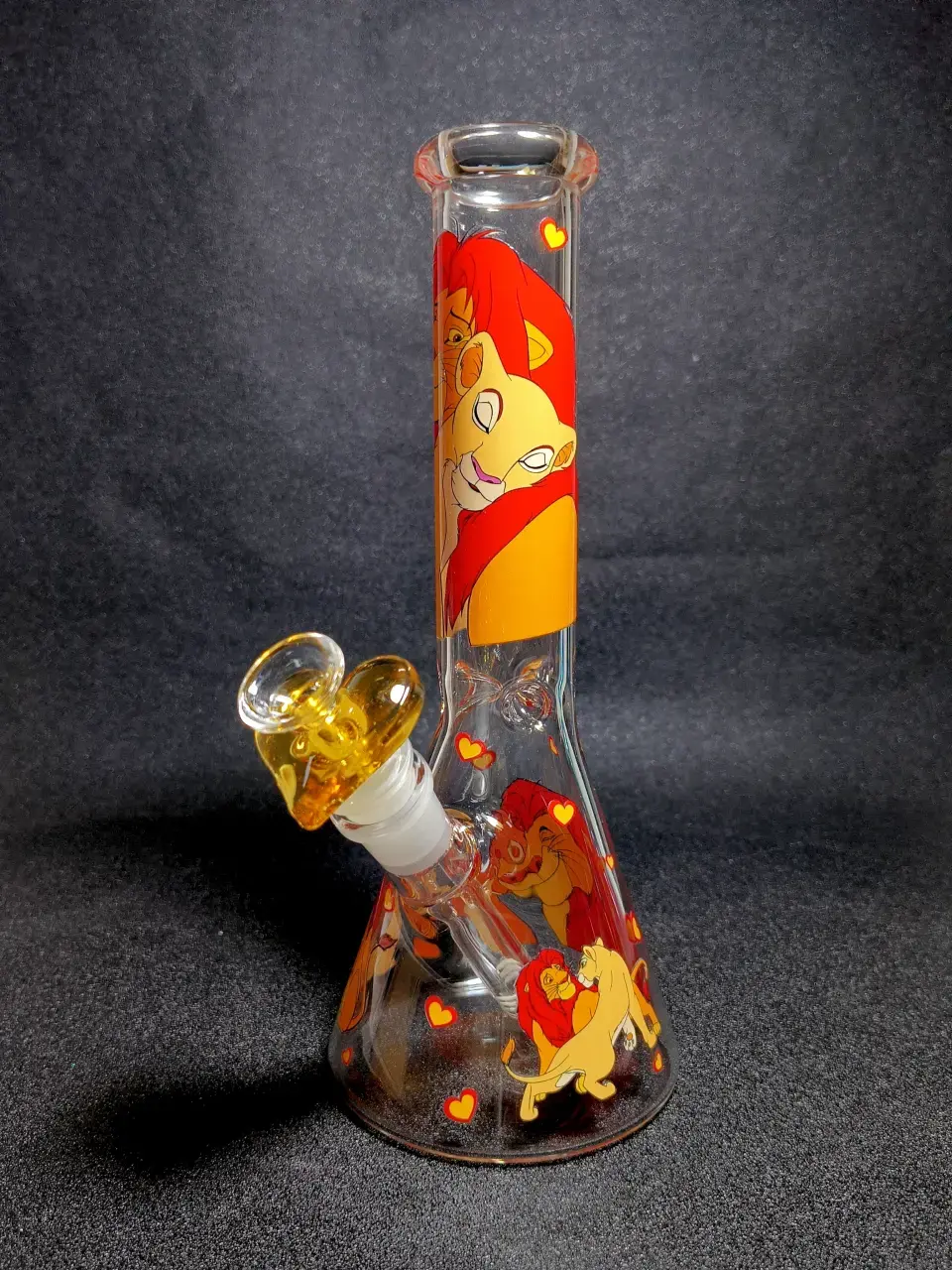 10" Simba & Nala The Lion King Romantic Sunset Beaker Glass Bong