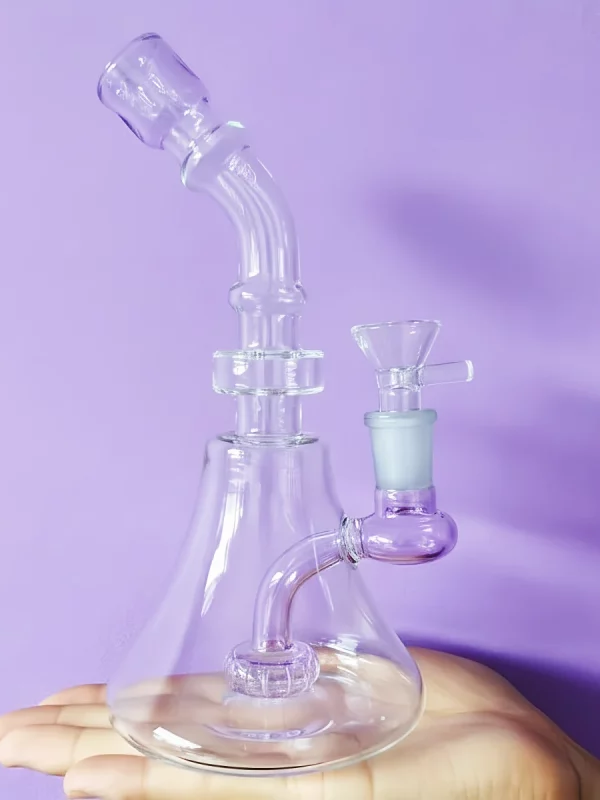 6" Simple Beaker Glass Bong with Disc Perc