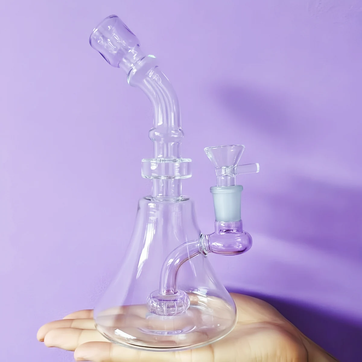 6" Simple Beaker Glass Bong with Disc Perc