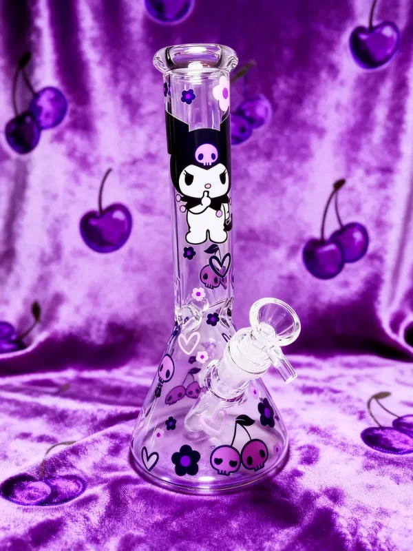 10" Skull Cherry Kuromi Beaker Glass Bong