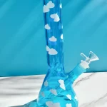 10" Sky-Blue Cloud Beaker Glass Bong