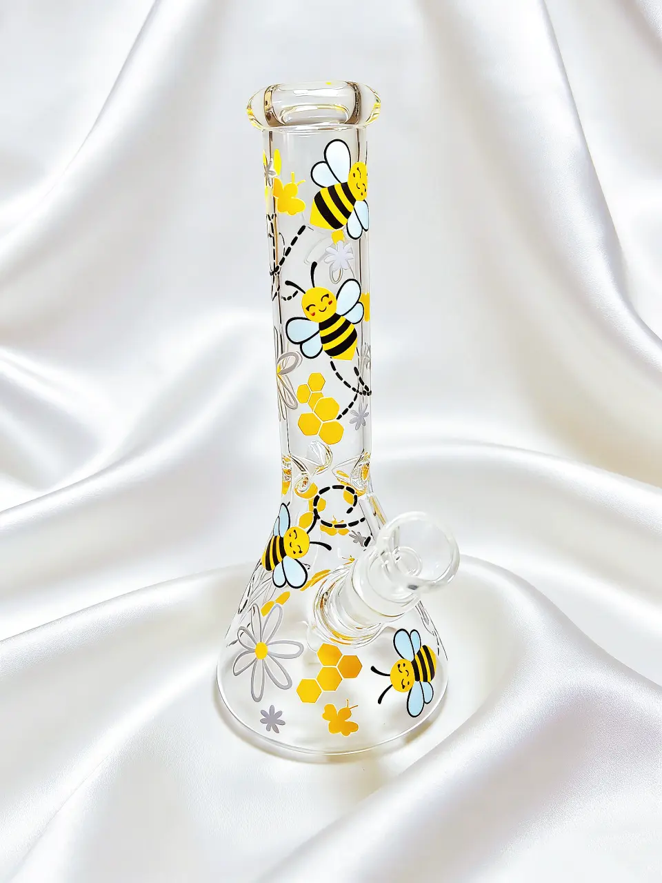 10" Busy Bee Flower Sunny Beaker Glass Bong