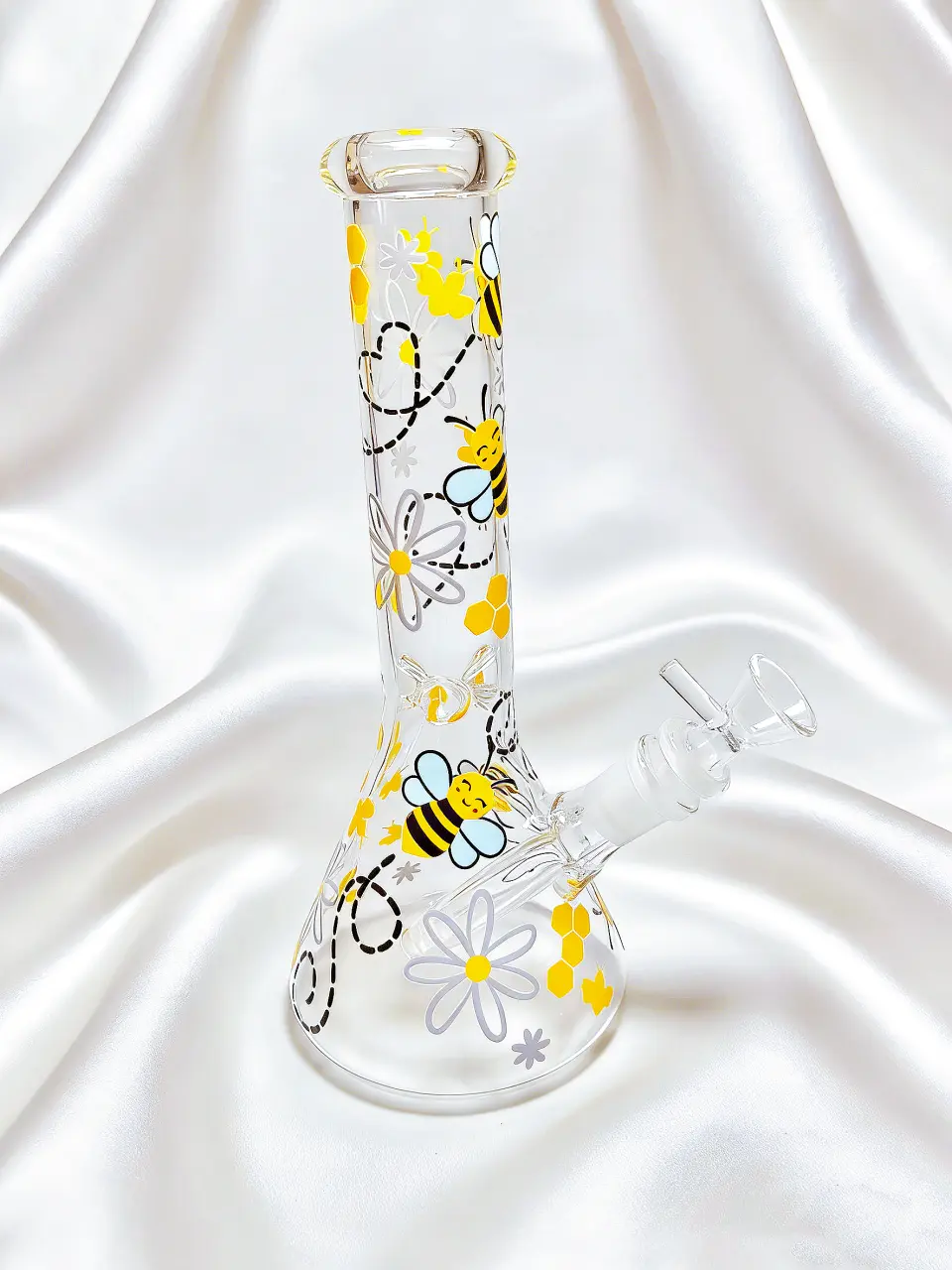10" Busy Bee Flower Sunny Beaker Glass Bong