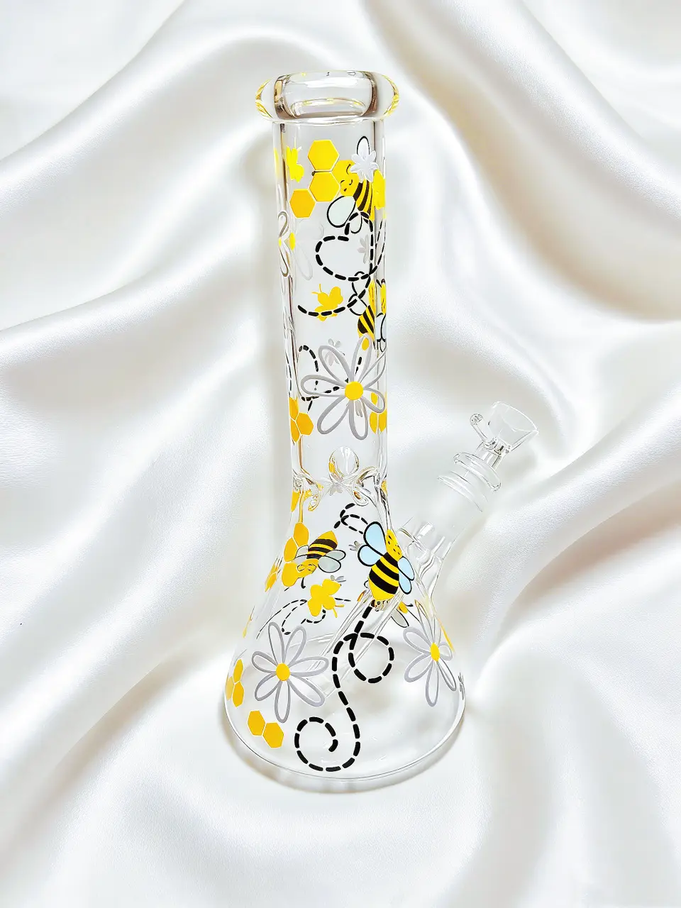 10" Busy Bee Flower Sunny Beaker Glass Bong