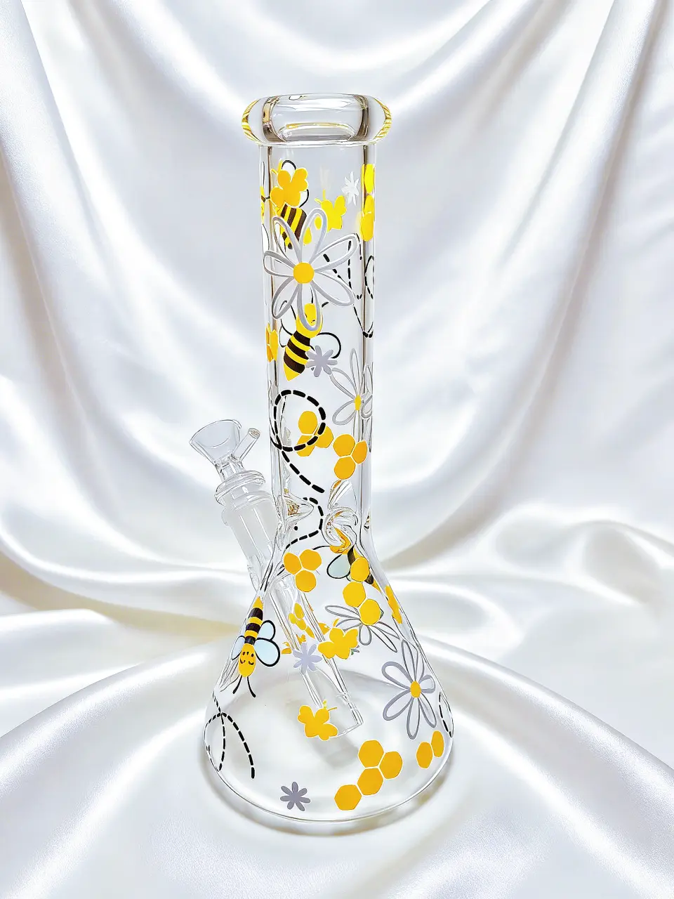10" Busy Bee Flower Sunny Beaker Glass Bong