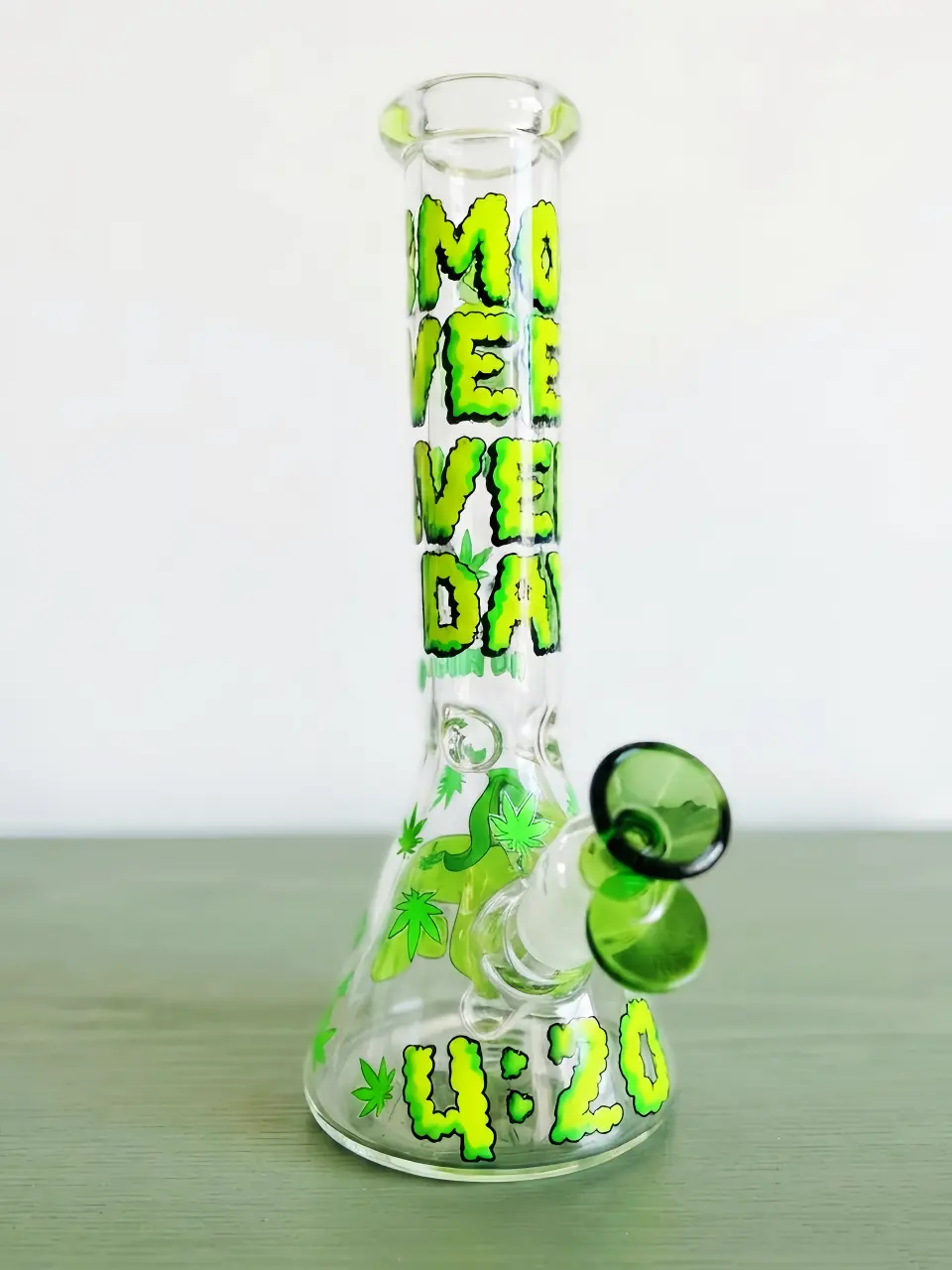Smoke Weed Every Day 4:20 Graffiti Beaker Bong | Green Pony Street Dreams